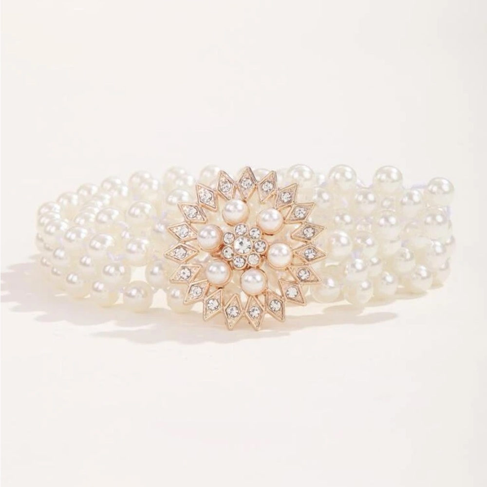 Pearl and Rhinestone Decor Belt